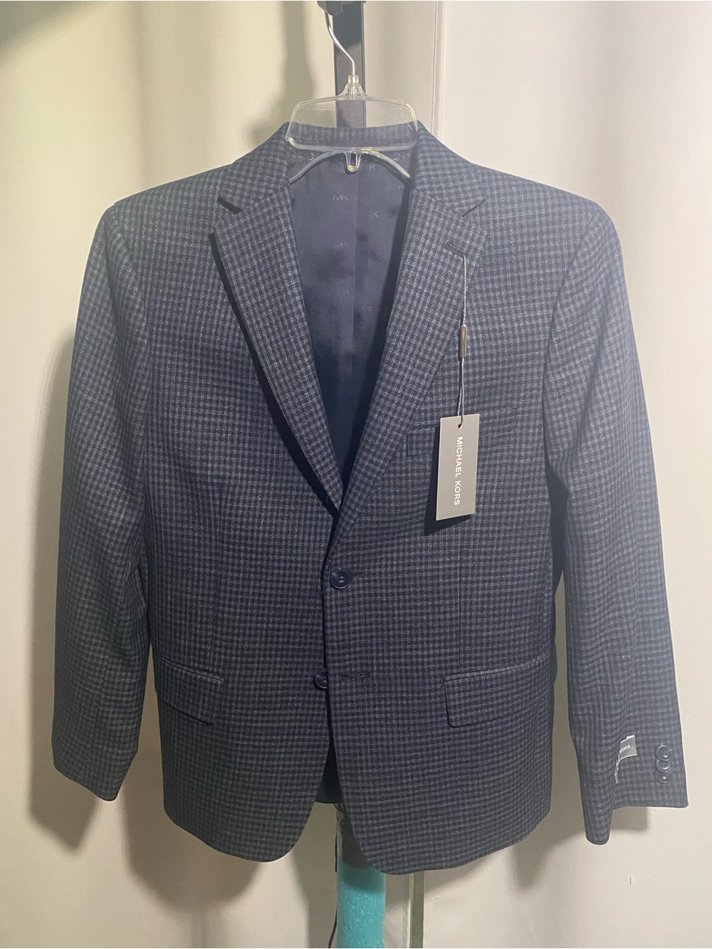 Michael Kors Teens Navy/ Grey Houndstooth Blazer